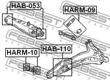 FEBEST harm09 -  Сайлентблоки рычага заднего поперечного верхнего