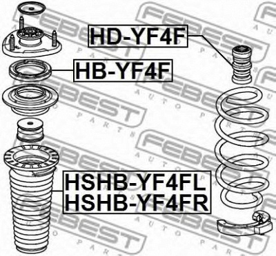 FEBEST hbyf4f -  Подшипник качения, опора стойки амортизатора