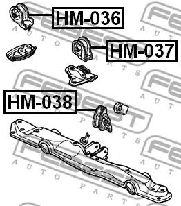 FEBEST hm038 -  Подушка двигателя передняяmt