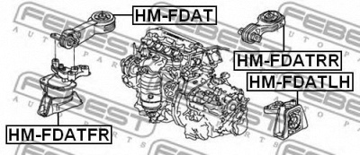 FEBEST hmfdatrr -  Подушка двигателя задняя
