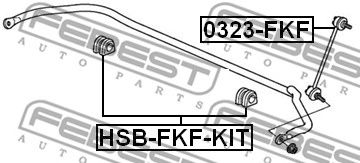FEBEST hsbfkfkit -  Втулка переднего стабилизатора комплект d22