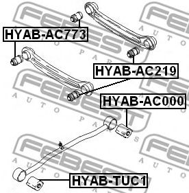 FEBEST hyabac773 -  Подвеска, рычаг независимой подвески колеса