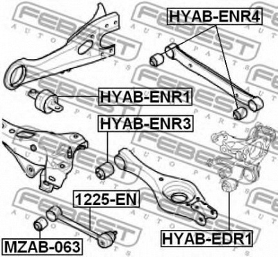 FEBEST hyabedr1 -  Втулка, рычаг колесной подвески