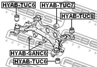 FEBEST hyabsanc6 -  Сайлентблок подушки дифференциала передний
