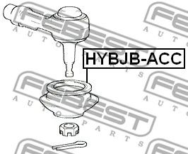 FEBEST hybjbacc -  Ремкомплект, наконечник поперечной рулевой тяги