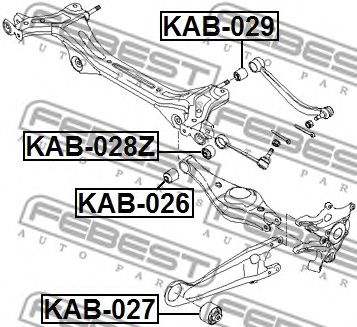 FEBEST kab028z -  Подвеска, рычаг независимой подвески колеса