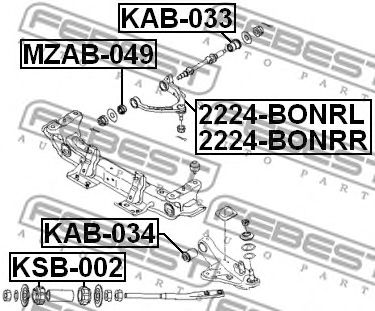 FEBEST kab034 -  Подвеска, рычаг независимой подвески колеса