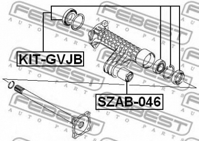 FEBEST kitgvjb -  Подшипник шариковый задней полуоси ремкомплект 30x