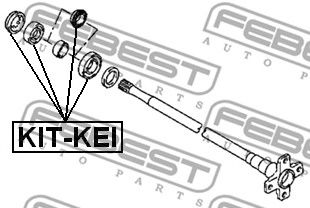 FEBEST kitkei -  Подшипник шариковый задней полуоси ремкомплект30x62x16
