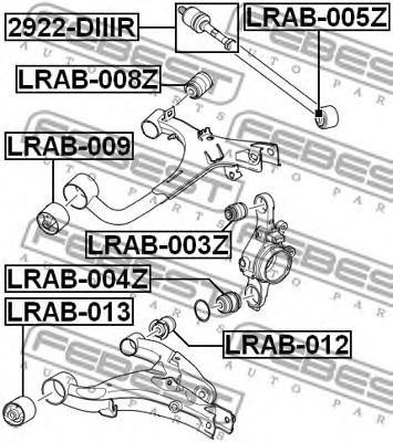 FEBEST lrab008z -  Подвеска, рычаг независимой подвески колеса