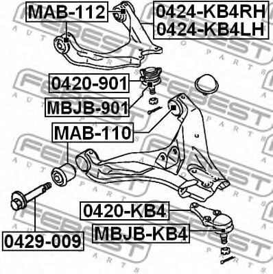 FEBEST mab112 -  Подвеска, рычаг независимой подвески колеса