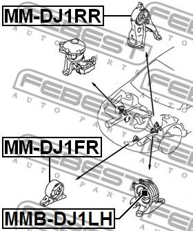 FEBEST mmdj1rr -  Подушка двигателя задняя