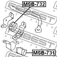 FEBEST msb732 -  Втулка переднего стабилизатораd21