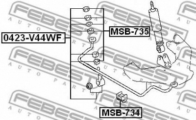 FEBEST msb735 -  Ремкомплект передней тяги стабилизатора 6 pcs