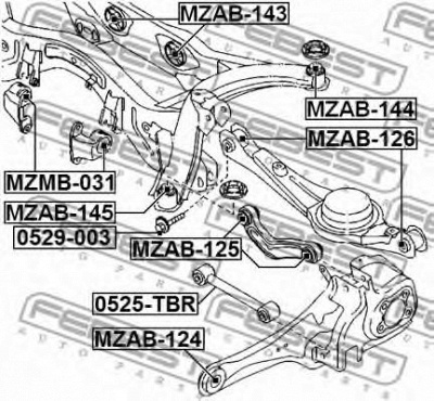 FEBEST mzab125 -  Подвеска, рычаг независимой подвески колеса