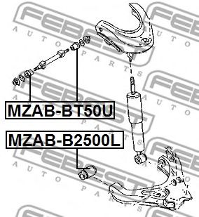 FEBEST mzabbt50u -  Подвеска, рычаг независимой подвески колеса