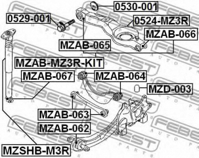 FEBEST mzabmz3rkit -  Подвеска, рычаг независимой подвески колеса