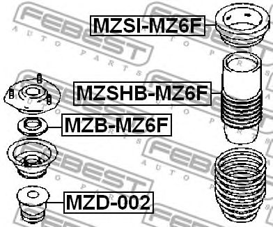 FEBEST mzbmz6f -  Подшипник качения, опора стойки амортизатора