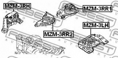 FEBEST mzm3rh -  Подушка двигателя правая