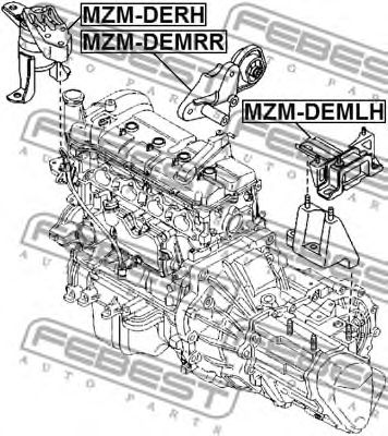 FEBEST mzmdemrr -  Подушка двигателя задняя