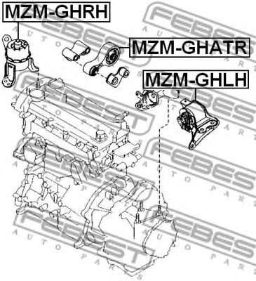 FEBEST mzmghatr -  Подушка двигателя задняя at