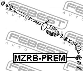 FEBEST mzrbprem -  Ремкомплект, наконечник поперечной рулевой тяги