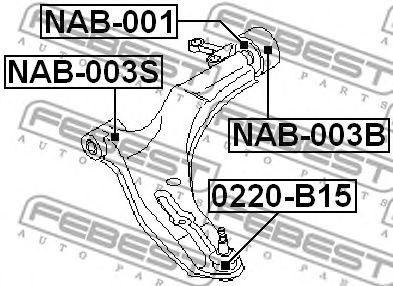 FEBEST nab001 -  Сайлентблок задний переднего рычага без кронштейна