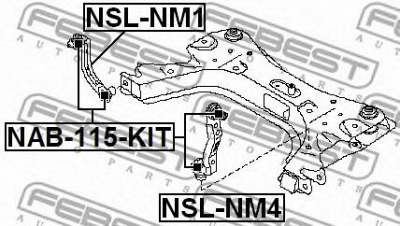 FEBEST nab115kit -  Подвеска, стойка вала