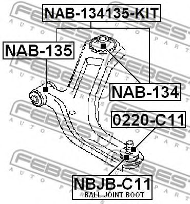 FEBEST nab134135kit -  Подвеска, рычаг независимой подвески колеса