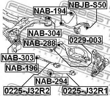 FEBEST nab303 -  Сайленблок задней балки