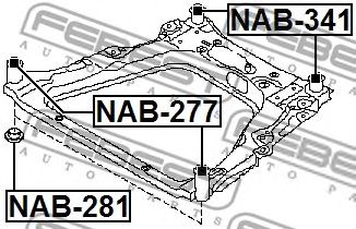 FEBEST nab341 -  Сайлентблок подрамника задний