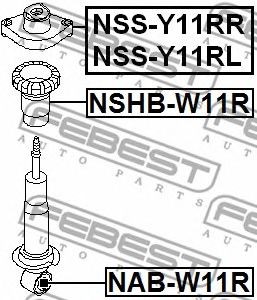 FEBEST nabw11r -  Втулка, амортизатор