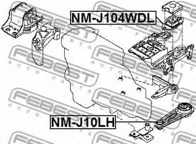 FEBEST nmj104wdl -  Подвеска, ступенчатая коробка передач