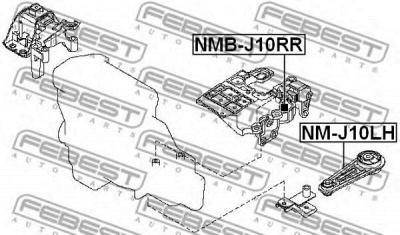 FEBEST nmj10lh -  Подушка двигателя левая, нижняя