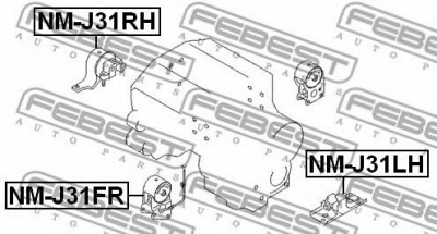 FEBEST nmj31lh -  Подушка двигателя левая