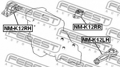 FEBEST nmk12lh -  Опора двигателя передняя левая