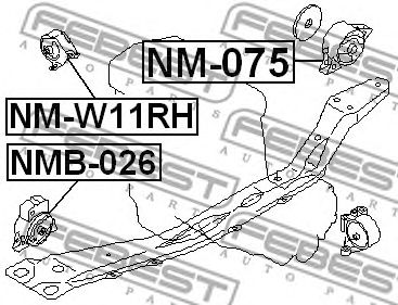 FEBEST nmw11rh -  Подушка двигателя правая