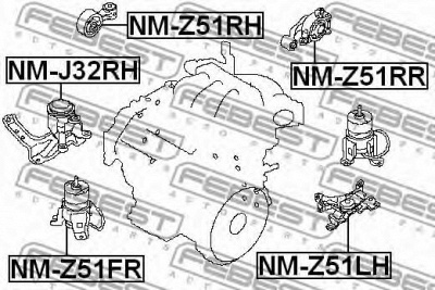 FEBEST nmz51rh -  Подушка двигателя правая