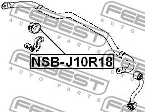 FEBEST nsbj10r18 -  Втулка заднего стабилизатора