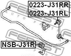 FEBEST nsbj31r -  Втулка заднего стабилизатора