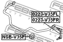 FEBEST nsbv35f -  Втулка переднего стабилизатораd33