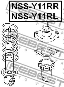 FEBEST nssy11rl -  Опора заднего амортизатора левая