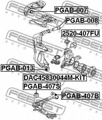 FEBEST pgab007 -  Подвеска, рычаг независимой подвески колеса