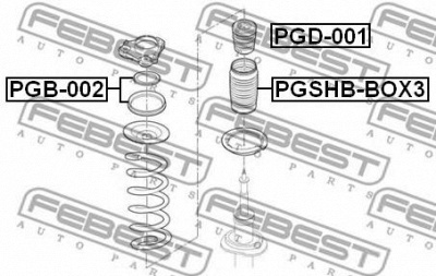 FEBEST pgb002 -  Подшипник качения, опора стойки амортизатора