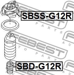 FEBEST sbssg12r -  Опора заднего амортизатора
