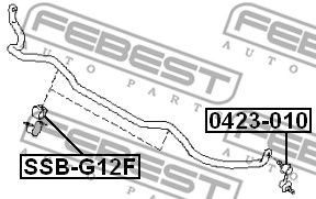 FEBEST ssbg12f -  Втулка переднего стабилизатора