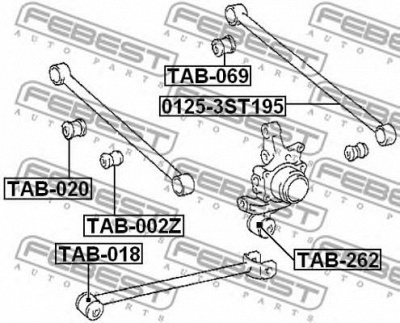 FEBEST tab002z -  Сайлентблок задней цапфы плавающий