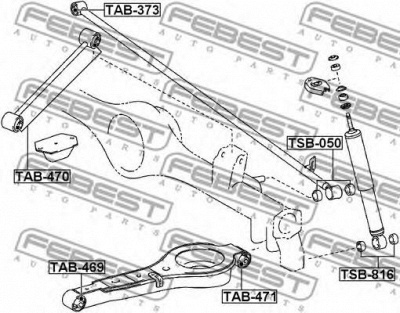 FEBEST tab373 -  Подвеска, рычаг независимой подвески колеса