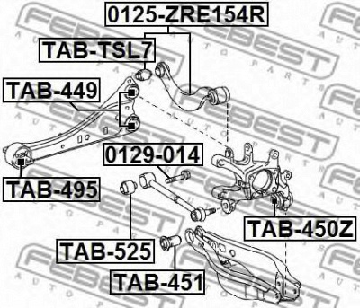FEBEST tab495 -  Подвеска, рычаг независимой подвески колеса