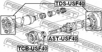 FEBEST tcbusf40 -  Подшипник, промежуточный подшипник карданного вала